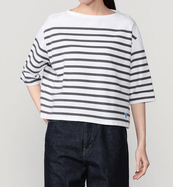 ORCIVAL「ORCIVAL | ラッセル ボートネック5分袖Tシャツ WOMEN」|Tシャツ・カットソー|GREY系1
