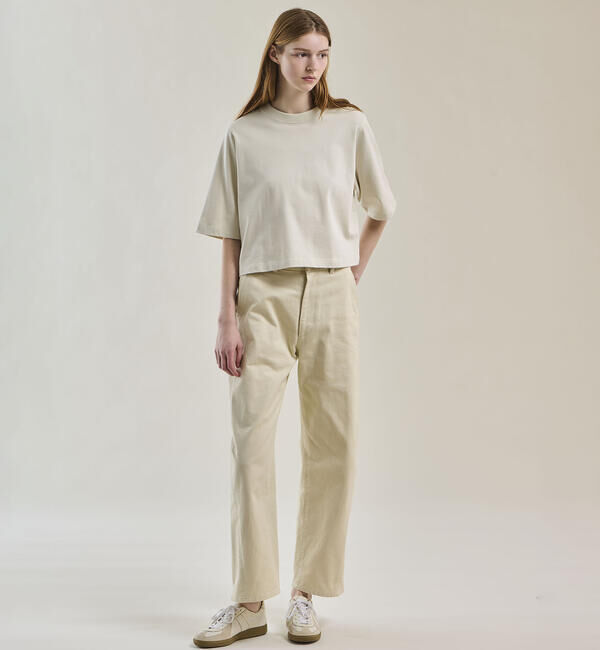 handvaerk「handvaerk | コットン クルーネック半袖Tシャツ SOLID WOMEN」|Tシャツ・カットソー|