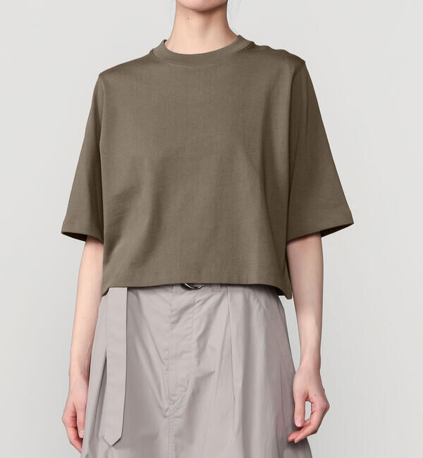 handvaerk「handvaerk | コットン クルーネック半袖Tシャツ SOLID WOMEN」|Tシャツ・カットソー|BROWN系1