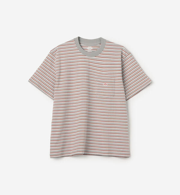DANTON「DANTON | マルチボーダー ポケットクルーネックTシャツ WOMEN」|Tシャツ・カットソー|