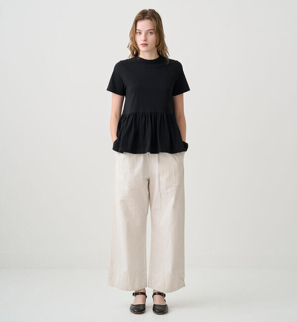 ORCIVAL「ORCIVAL | オープンエンド ギャザーショートスリーブプルオーバー WOMEN」|Tシャツ・カットソー|