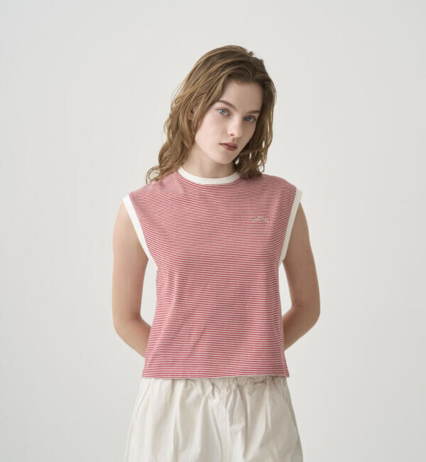 ORCIVAL「ORCIVAL | 先染めジャージー 刺繍ノースリーブプルオーバー WOMEN」|Tシャツ・カットソー|