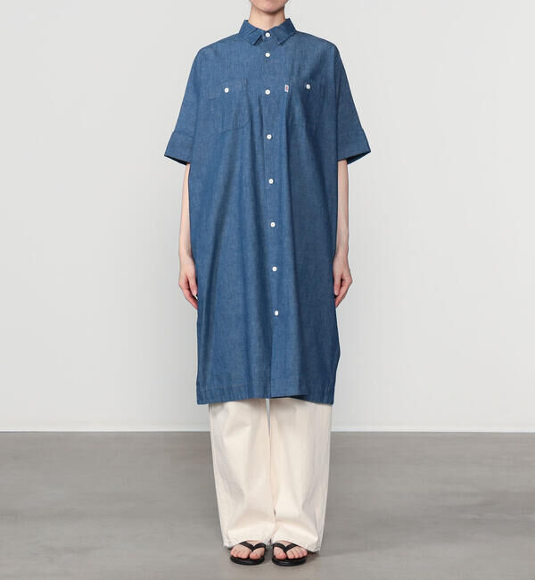 DANTON「DANTON | 6ozコットンシャンブレー ワークシャツワンピース WOMEN」|ワンピース|