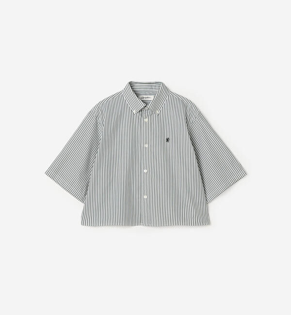 GYMPHLEX「Gymphlex | ショート ボタンダウン半袖シャツ STRIPE WOMEN」|シャツ・ブラウス|