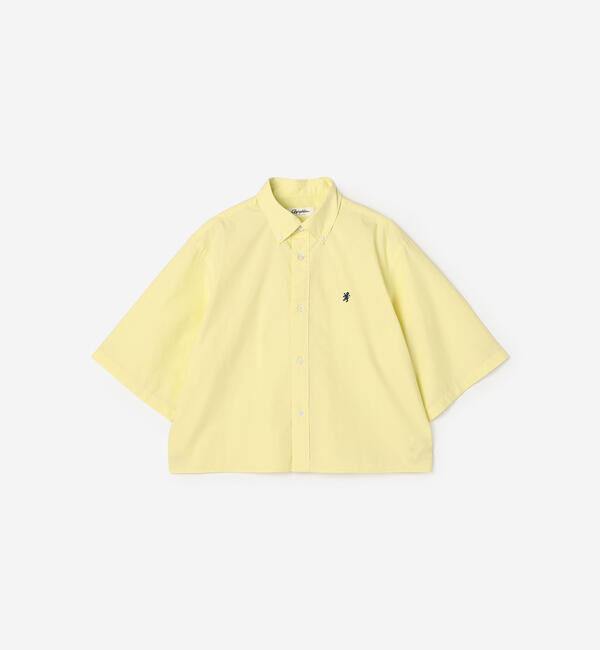 GYMPHLEX「Gymphlex | ショート ボタンダウン半袖シャツ SOLID WOMEN」|シャツ・ブラウス|YELLOW