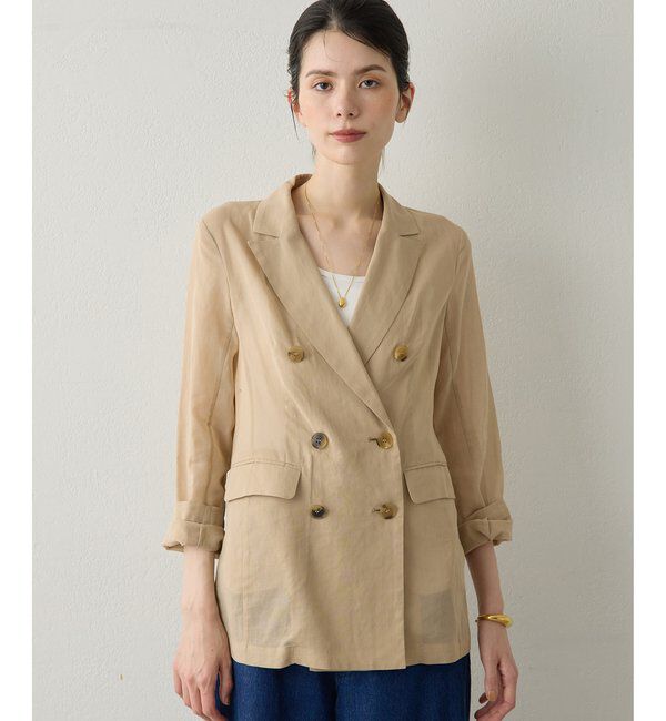 Drawing Numbers「《冷房対策》【Drawing Numbers】コットンオーガンジーダブルジャケット」|テーラードジャケット|