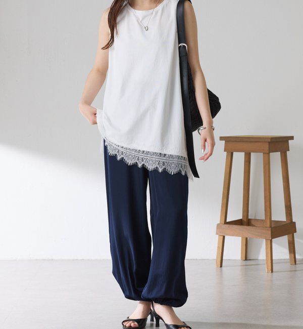  「【レイヤードアイテムにも使える】レースアシメタンクトップ」|Tシャツ・カットソー|