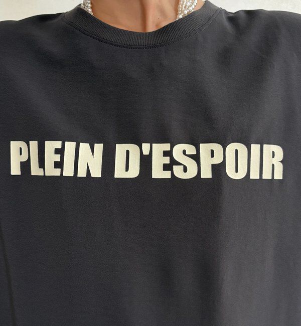  「PLEIN D'ESPOIR ジョーゼット半袖ロゴTEE」|シャツ・ブラウス|