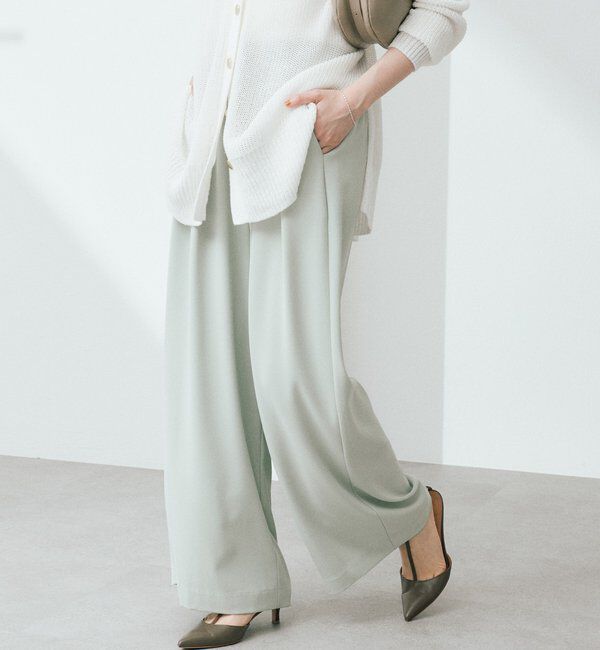  「【4サイズ展開】タックワイドスラックス」|チノ|