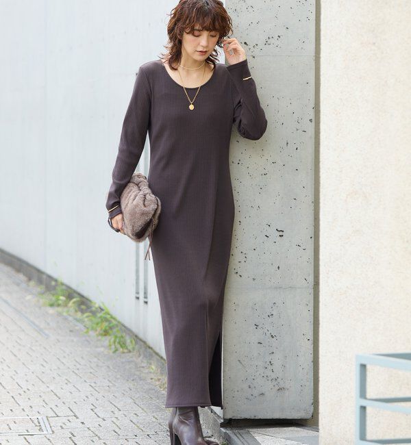  「【3サイズ展開】NEW2WAYロングリブワンピース」|ワンピース|