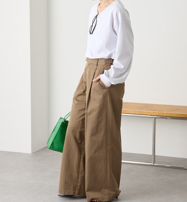  「【A・MONN】【アジャスター付き】スムースワイドパンツ」|その他|