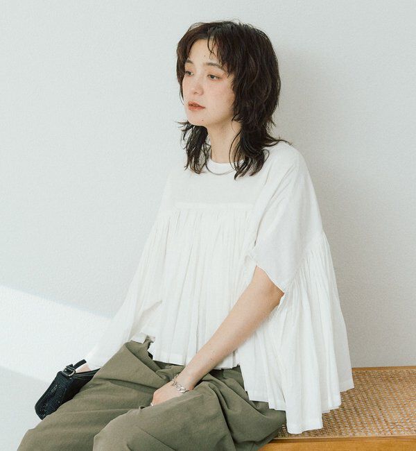  「【ニュアンスたっぷり】ギャザーボリュームブラウス」|シャツ・ブラウス|