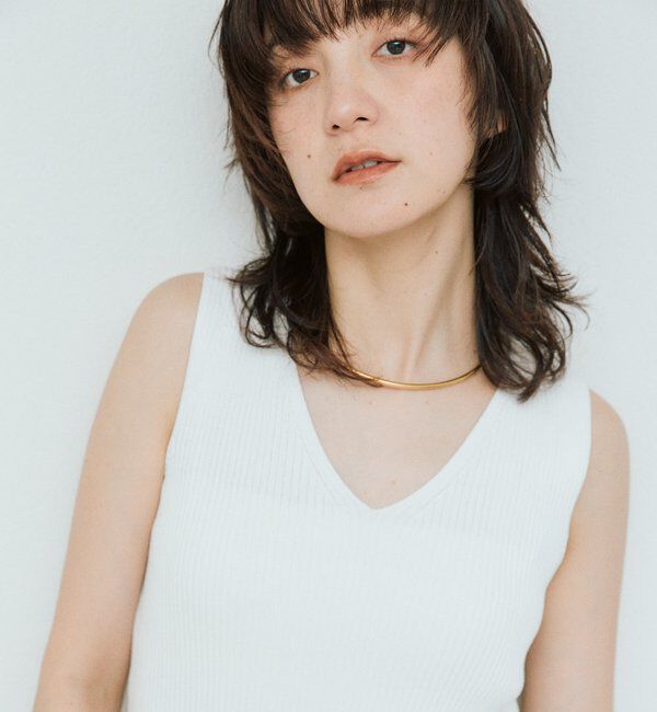  「【セットアップ可】レースヘムスリーブレスニット」|ニット・セーター|