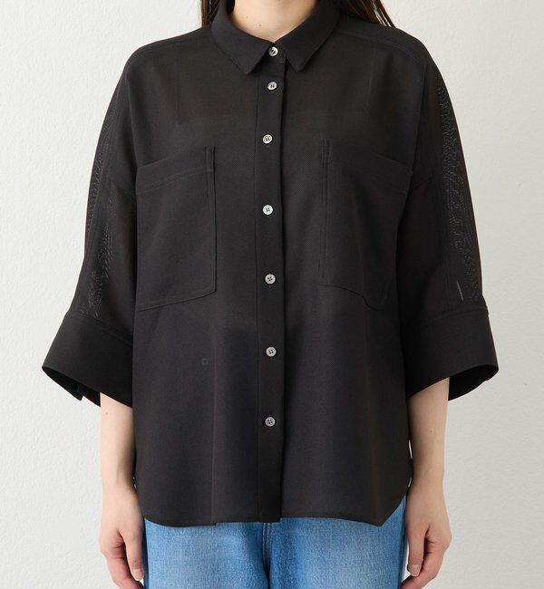  「【上品な透け感】メッシュドルマンシャツ」|シャツ・ブラウス|