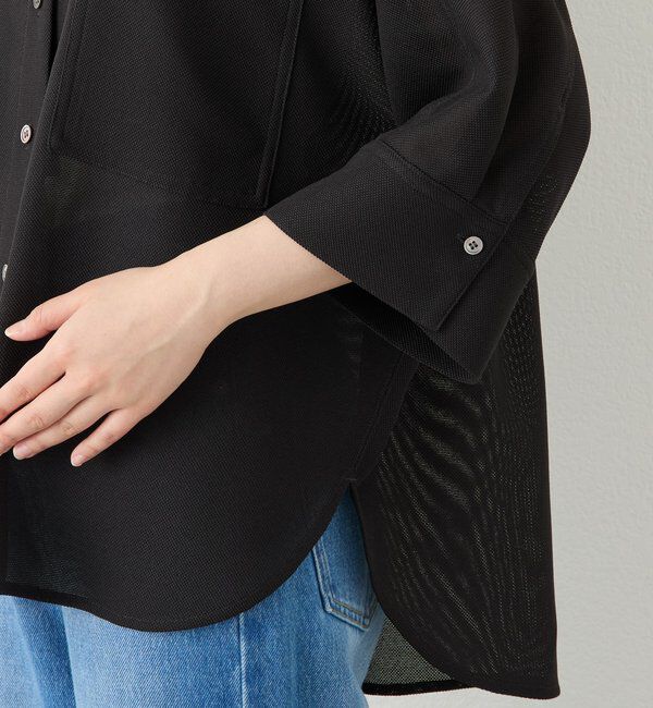  「【上品な透け感】メッシュドルマンシャツ」|シャツ・ブラウス|