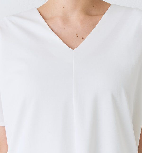  「Vネックコクーンカットソー【接触冷感/紫外線防止/セットアップ可】」|Tシャツ・カットソー|
