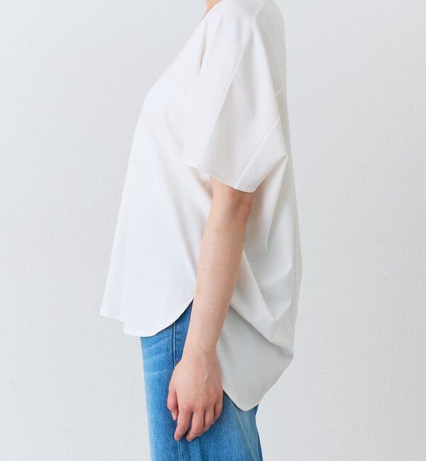  「Vネックコクーンカットソー【接触冷感/紫外線防止/セットアップ可】」|Tシャツ・カットソー|