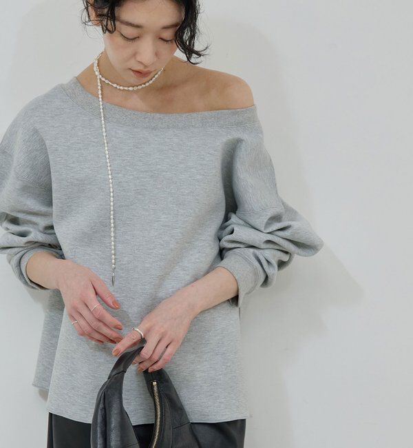  「＜Oggi 6月号掲載アイテム＞【大人のスウェット】ボートネックスウェット」|Tシャツ・カットソー|グレー