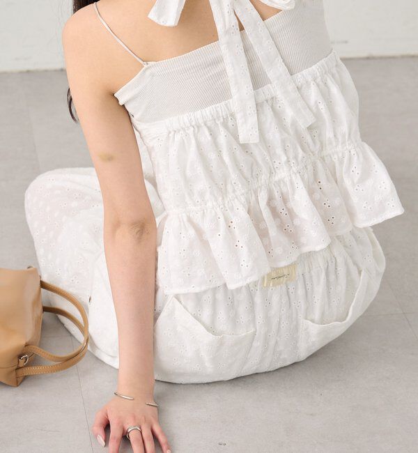  「コットン刺繍ホルターネック」|シャツ・ブラウス|
