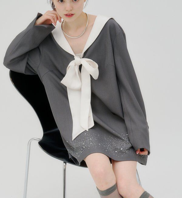  「【lilium by lily】リボンミニワンピース」|ワンピース|