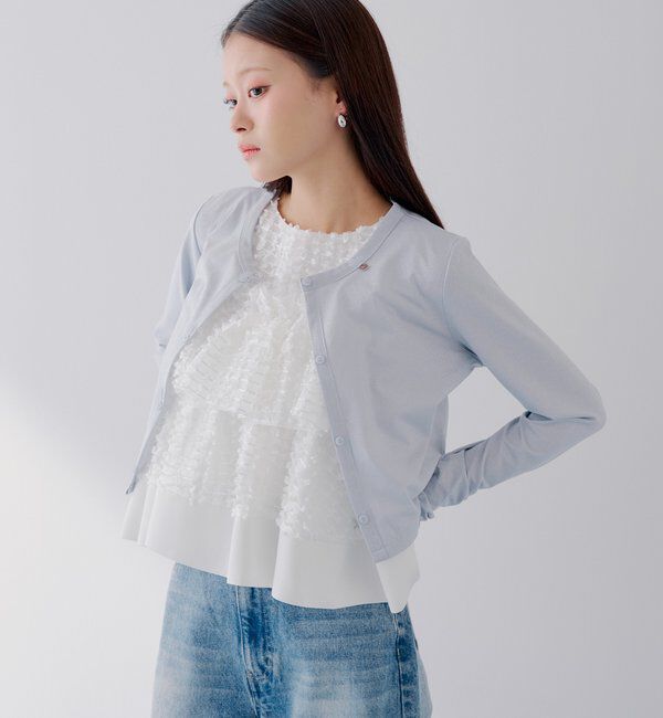  「【SALON by Chico】UVカットCOOLコンパクトラメクルーカーデ」|Tシャツ・カットソー|