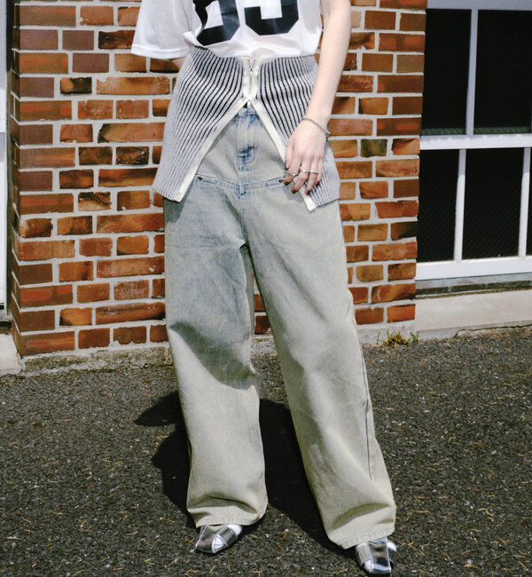  「《UNISEX / サイズ展開あり》スラッシュポケットブラストワイドデニム」|デニム|