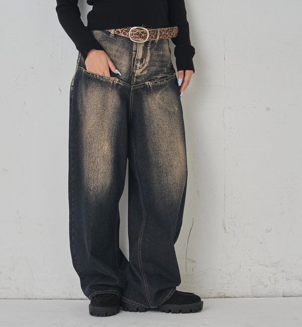  「《UNISEX / サイズ展開あり》スラッシュポケットブラストワイドデニム」|デニム|