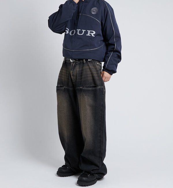  「《UNISEX / サイズ展開あり》スラッシュポケットブラストワイドデニム」|デニム|