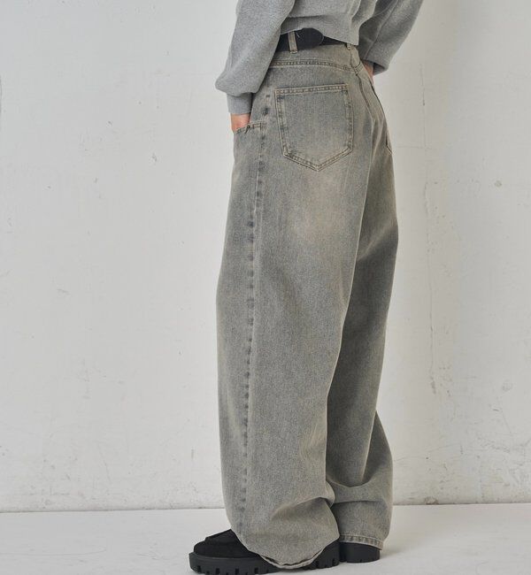  「《UNISEX / サイズ展開あり》スラッシュポケットブラストワイドデニム」|デニム|