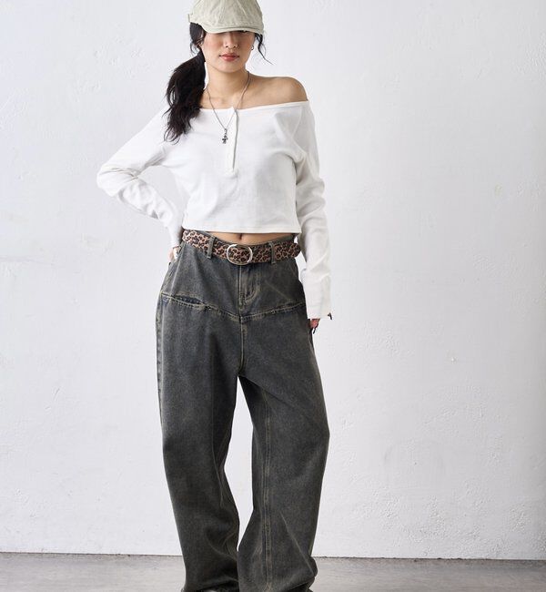  「《UNISEX / サイズ展開あり》スラッシュポケットブラストワイドデニム」|デニム|