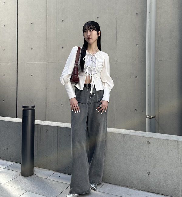  「《UNISEX / サイズ展開あり》スラッシュポケットブラストワイドデニム」|デニム|