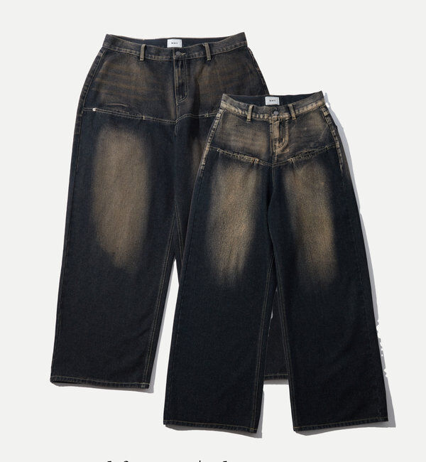  「《UNISEX / サイズ展開あり》スラッシュポケットブラストワイドデニム」|デニム|