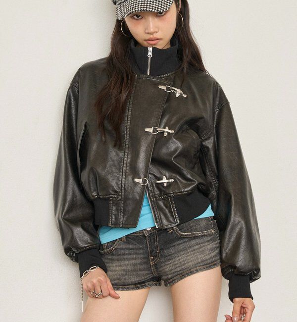  「【WEB限定/新色カラーあり】ファイヤーマンショートブルゾン」|ブルゾン・スタジャン|ブラック