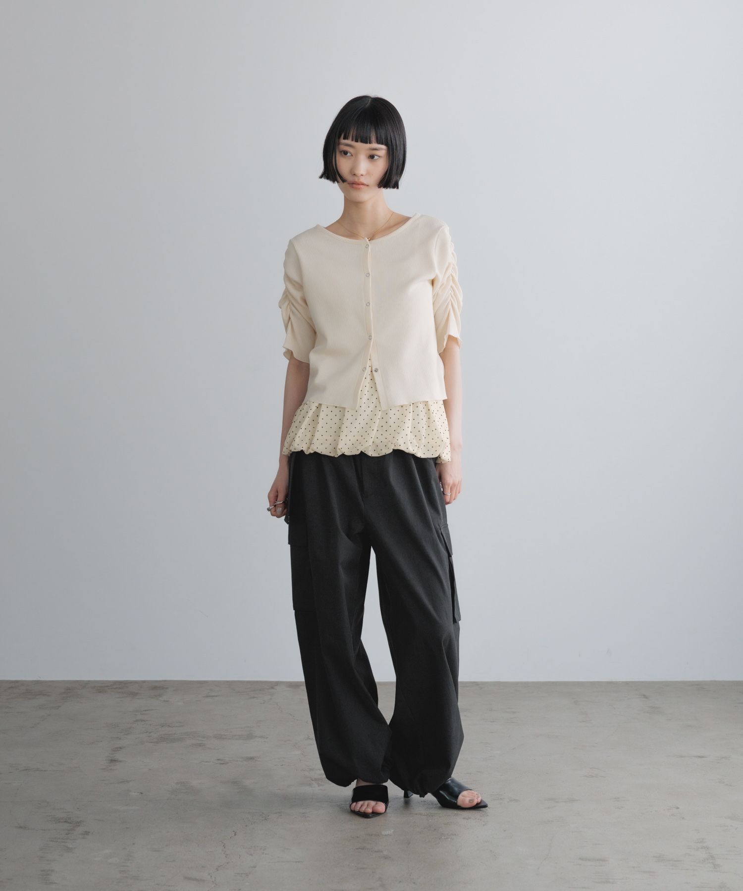 LOWRYS FARM「ドットレースチュールキャミ」|Tシャツ・カットソー|