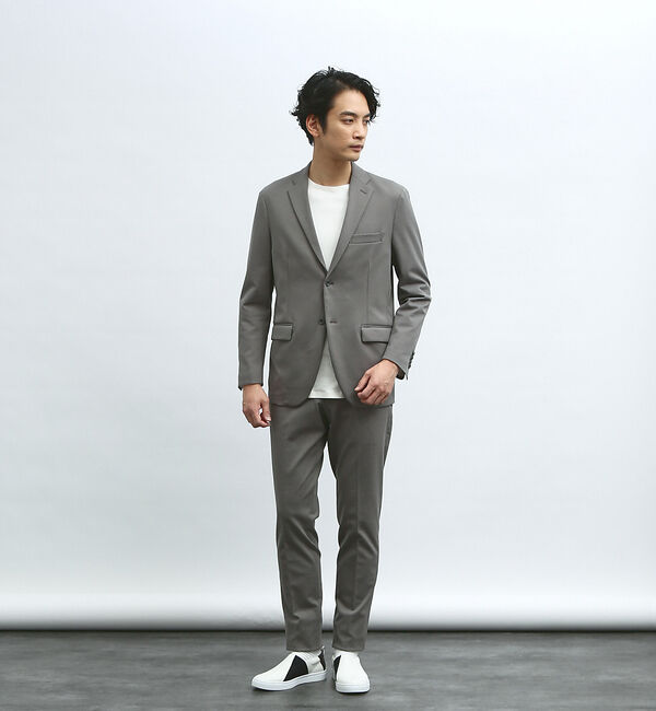 ABAHOUSE「【セットアップ対応/FLEX JACKET】ポンチ シャンブレー ジャケット」|テーラードジャケット|