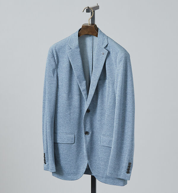 ABAHOUSE「【セットアップ対応/FLEX JACKET】Breeze cool カノコ ジャ」|テーラードジャケット|サックスブルー