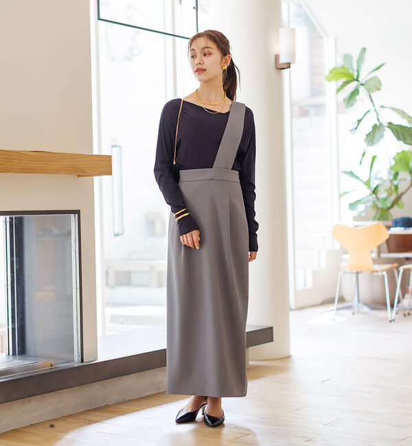 Rouge vif「【セットアップ対応】アシメトリー サスペンダー付きスカート」|スカート|