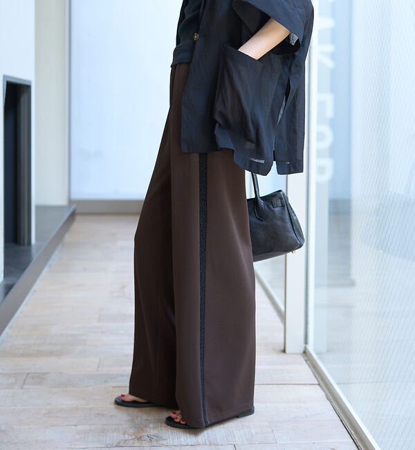 Rouge vif「【人気追加】カットジャージサイドラインパンツ/ウエストゴム」|その他|