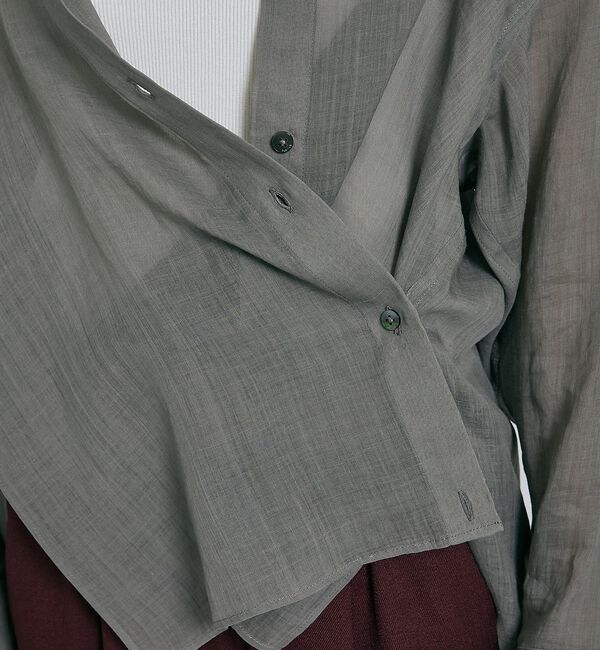 qualite「【CLASSY掲載・カシュクール着用可】リネン混レギュラーシャツ」|シャツ・ブラウス|
