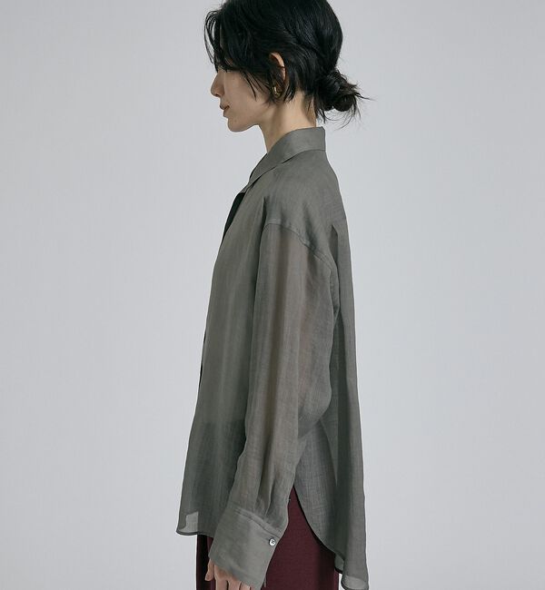 qualite「【CLASSY掲載・カシュクール着用可】リネン混レギュラーシャツ」|シャツ・ブラウス|