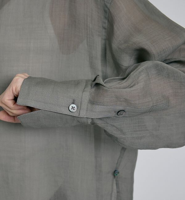 qualite「【CLASSY掲載・カシュクール着用可】リネン混レギュラーシャツ」|シャツ・ブラウス|