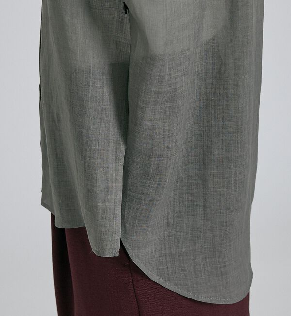 qualite「【CLASSY掲載・カシュクール着用可】リネン混レギュラーシャツ」|シャツ・ブラウス|