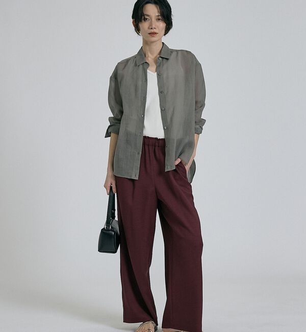 qualite「【CLASSY掲載・カシュクール着用可】リネン混レギュラーシャツ」|シャツ・ブラウス|