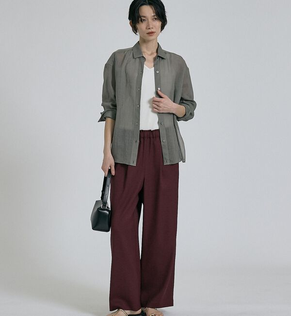 qualite「【CLASSY掲載・カシュクール着用可】リネン混レギュラーシャツ」|シャツ・ブラウス|
