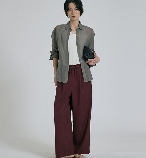qualite「【CLASSY掲載・カシュクール着用可】リネン混レギュラーシャツ」|シャツ・ブラウス|