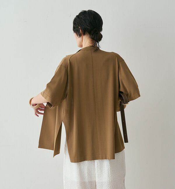 qualite「【接触冷感・セットアップ対応】レーヨンストレッチニットジャケット」|カーディガン|