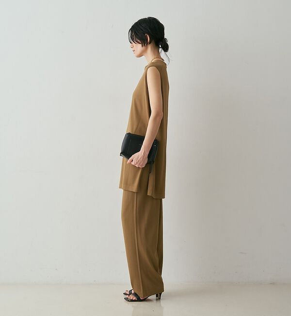 qualite「【接触冷感・セットアップ対応】レーヨンストレッチニットチュニック」|ワンピース|