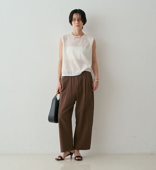qualite「【セットアップ対応】シアーギンガムクロップドパンツ」|その他|