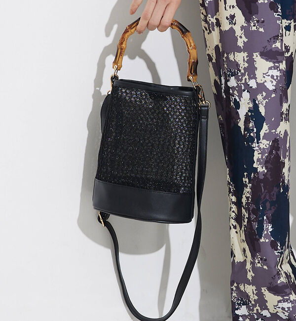 LOWELL things「●SOEUR/バンブーハンドルチュールバッグ」|ハンドバッグ|