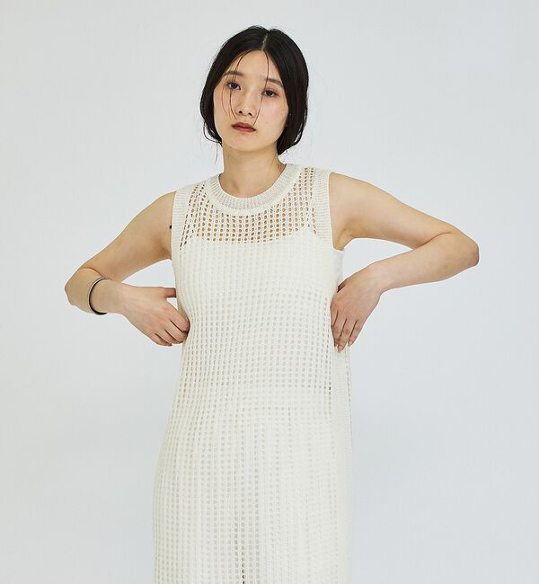 abahouse mavie「【レイヤード】メッシュニットワンピース」|ワンピース|